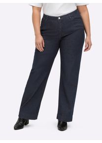 sheego Gro&szlig;e Gr&ouml;&szlig;en Jeans mit weitem Bein, dark blue, Gr&ouml;&szlig;e 52 - Damen