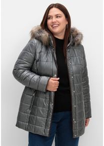 sheego Gro&szlig;e Gr&ouml;&szlig;en Steppjacke mit Rei&szlig;verschluss-Seitenschlitzen, grau, Gr&ouml;&szlig;e 38 - Damen