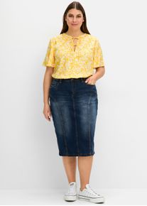 sheego Gro&szlig;e Gr&ouml;&szlig;en Tunika mit Bl&uuml;tenprint, sonnengelb-gemustert, Gr&ouml;&szlig;e 56 - Damen