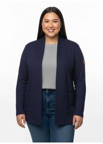 sheego Große Größen Shirtjacke mit Schalkragen, marine, Größe 52 - Damen