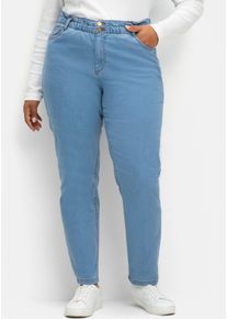 sheego Gro&szlig;e Gr&ouml;&szlig;en Jeans im Paperbag-Schnitt, blue-bleached, Gr&ouml;&szlig;e 44 - Damen