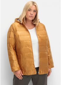 sheego Gro&szlig;e Gr&ouml;&szlig;en Steppjacke mit Kapuze, w&auml;rmend, senfgelb, Gr&ouml;&szlig;e 38 - Damen