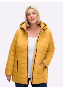 sheego Gro&szlig;e Gr&ouml;&szlig;en Steppjacke mit abnehmbarer Kapuze, ocker, Gr&ouml;&szlig;e 50 - Damen