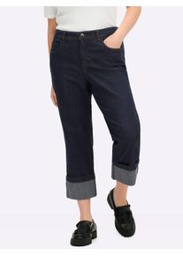 7/8-Jeans sheego, Damen, Gr. 46, Normalgr&ouml;&szlig;en, dunkelblau, 99% Baumwolle, 1% Elasthan, unifarben, 7/8-L&auml;nge, Jeans 7/8-Jeans