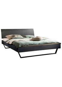 Hasena Bett, Anthrazit, Metall, 140x200 cm, &Uuml;ber- und Sondergr&ouml;&szlig;en erh&auml;ltlich, gepolstertes Kopfteil, in verschiedenen Holzdekoren Gr&ouml;&szlig;en erh&auml;ltlich, Kinder- & Jugendzimmer, Kinderm&ouml;bel, Kinderbetten