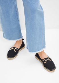 bonprix Espadrilles mit Schnalle, schwarz, Gr.36, Modische Espadrille mit dekorativer Schnalle, aus Vegan