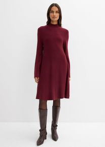 bonprix Strickkleid in A-Linie aus Viskose-Mix, rot, Gr.40/42 (M), Ausgestelltes Kleid mit hohem Kragen und weitem Saum, aus Viskose
