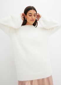 bonprix Oversize-Pullover mit tiefem R&uuml;ckenausschnitt, wei&szlig;, Gr.48/50 (XL), Modischer Oversize-Strickpullover mit tiefem R&uuml;ckenausschnitt, aus Viskose