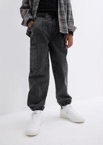 bonprix Loose Fit Schlupf-Cargo-Jeans mit Stretchanteil, grau, Gr.146, Coole Cargo Jeans f&uuml;r Jungen im Loose Fit, 82% Baumwolle