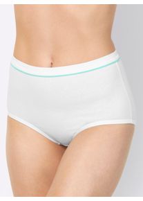 wäschepur sheego Große Größen Taillenslip mit Doppelzwickel, 5x weiß-mint + 5x weiß-zitrone, Größe 40 - Damen