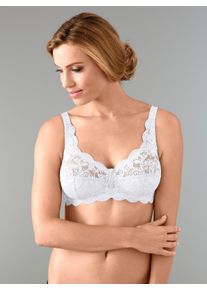 SuSa sheego Große Größen BH ohne Bügel aus elastischer Spitze, weiß + marine, Größe 110B - Damen