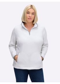 sheego Gro&szlig;e Gr&ouml;&szlig;en Fleeceshirt mit Stehkragen, ecru, Gr&ouml;&szlig;e 50 - Damen