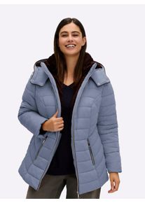 sheego Große Größen Steppjacke mit Teddy-Fleece innen, rauchblau, Größe 36 - Damen