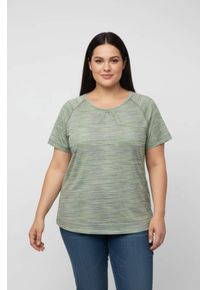 sheego Große Größen Funktionsshirt mit Raffungen, apfel-meliert, Größe 48/50 - Damen