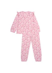 Alltagsunterw&auml;sche Minymo Pyjamas L/S Set AOP Kinder (Gr 98 |rosa)