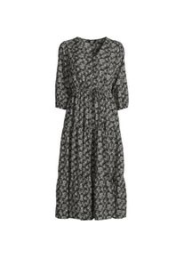 LANDS' END Midikleid mit Stufenrock, Damen,  Schwarz, by Lands' End