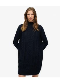 Superdry Damen Slouchy Strickkleid mit Zopfmuster Navy - Gr&ouml;&szlig;e: 38 214423600080998T017