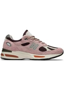 New Balance Low-Top Sneaker - New Balance 991v2 MiUK Pink Mauve - Gr. 41,5 (EU) - in Wei&szlig; - f&uuml;r Damen