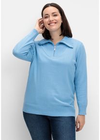 sheego Große Größen Troyer aus reiner Baumwolle, himmelblau, Größe 54 - Damen