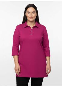 sheego Gro&szlig;e Gr&ouml;&szlig;en Longshirt mit kurzer Knopfleiste, pink, Gr&ouml;&szlig;e 52 - Damen