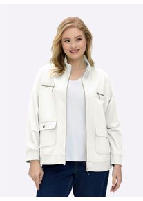 sheego Gro&szlig;e Gr&ouml;&szlig;en Shirtjacke aus reiner Baumwolle, wei&szlig;, Gr&ouml;&szlig;e 50 - Damen