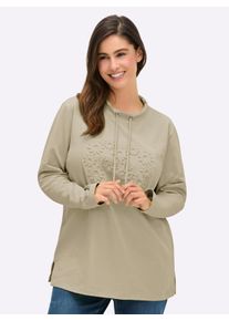 sheego Große Größen Sweatshirt mit geprägten Herzen, sand, Größe 38 - Damen