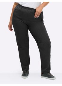 sheego Große Größen Schlupfhose in wärmender Qualität, schwarz, Größe 56 - Damen