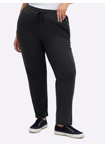 sheego Große Größen Jerseyhose mit Bindeband, schwarz, Größe 48 - Damen