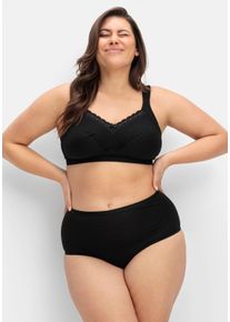sheego Große Größen Taillenslip mit Elastik-Abschlüssen, schwarz, Größe 36/38 - Damen