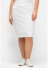 sheego Gro&szlig;e Gr&ouml;&szlig;en Jeansrock mit hoher Bundpatte, wei&szlig;, Gr&ouml;&szlig;e 50 - Damen