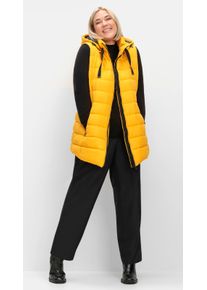 sheego Große Größen Steppweste mit abzippbarer Kapuze, ocker, Größe 40 - Damen