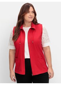 sheego Gro&szlig;e Gr&ouml;&szlig;en Shirtweste mit gerafften Taschen, rot, Gr&ouml;&szlig;e 44 - Damen
