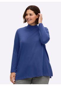 sheego Große Größen Longshirt mit hohen Seitenschlitzen, royalblau, Größe 38 - Damen