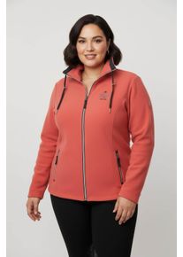 sheego Gro&szlig;e Gr&ouml;&szlig;en Fleecejacke mit schr&auml;gen Rei&szlig;verschluss-Taschen, koralle, Gr&ouml;&szlig;e 52 - Damen