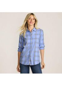 LANDS' END Boyfriend-Bluse aus Flanell, Damen,  Blau, Baumwolle, by Lands' End