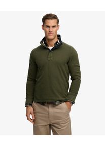 Superdry Herren Cotton Classics Jersey Sweatshirt mit Halbrei&szlig;verschluss Khaki - Gr&ouml;&szlig;e: M 1040607500841D8B002