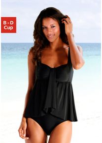 Lascana sheego Gro&szlig;e Gr&ouml;&szlig;en Badeanzug, schwarz, Gr&ouml;&szlig;e 38D - Damen