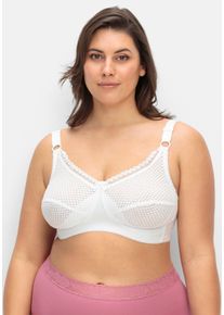 sheego Große Größen BH ohne Bügel mit vorne verstellbaren Trägern, weiß, Größe 80B - Damen