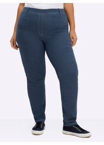 sheego Große Größen Hose innen wärmend angeraut, rauchblau-meliert, Größe 28 - Damen