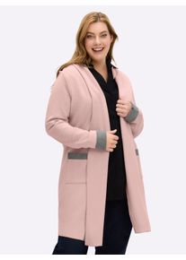 sheego Große Größen Shirtjacke in Interlock-Jersey-Qualität, altrosé-grau-meliert, Größe 44 - Damen