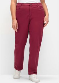 sheego Große Größen 5-Pocket-Hose mit seitlichem Dehnbund, bordeaux, Größe 26 - Damen