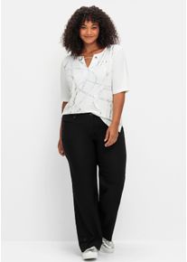 sheego Gro&szlig;e Gr&ouml;&szlig;en Hose in weiter Form, b&uuml;gelfreie Koffer-Qualit&auml;t, schwarz, Gr&ouml;&szlig;e 50 - Damen