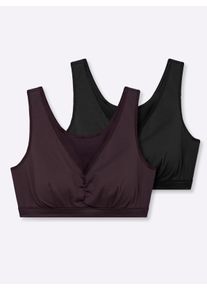w&auml;schepur sheego Gro&szlig;e Gr&ouml;&szlig;en Bustier mit doppeltem Softbund, aubergine + schwarz, Gr&ouml;&szlig;e 48 - Damen