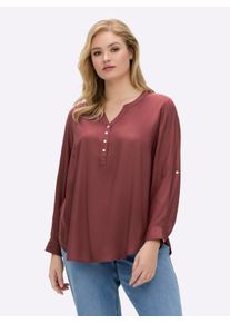 sheego Große Größen Longbluse mit abgerundetem Saum, rotbraun, Größe 38 - Damen
