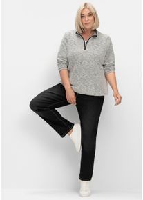 sheego Große Größen High-waist-Jeans mit hohem Rundum-Dehnbund, black-denim, Größe 40 - Damen