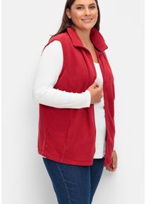 sheego Gro&szlig;e Gr&ouml;&szlig;en Fleeceweste mit Antipilling-Ausr&uuml;stung, weinrot, Gr&ouml;&szlig;e 48 - Damen