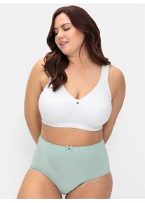 sheego Große Größen Entlastungs-BH ohne Bügel im Doppelpack, mint+weiß, Größe 105B - Damen