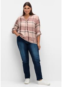 sheego Gro&szlig;e Gr&ouml;&szlig;en Schlupfjeans mit geripptem Strick-Dehnbund, dark blue, Gr&ouml;&szlig;e 52 - Damen