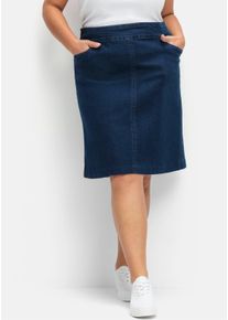 sheego Gro&szlig;e Gr&ouml;&szlig;en Jeansrock mit hoher Bundpatte, blue-stone-washed, Gr&ouml;&szlig;e 50 - Damen