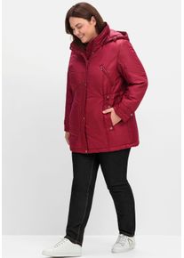 sheego Große Größen Steppjacke mit Weitenregulierung, weinrot, Größe 44 - Damen